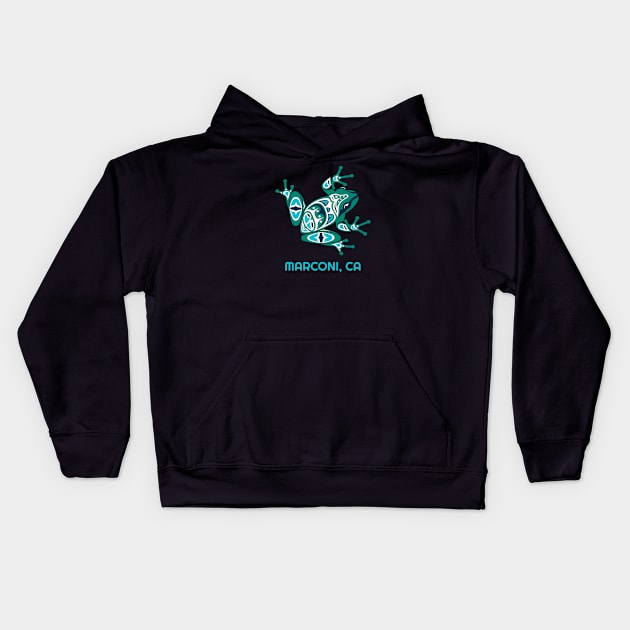 Marconi, California Frog Pacific NW Native American Indian Kids Hoodie by twizzler3b